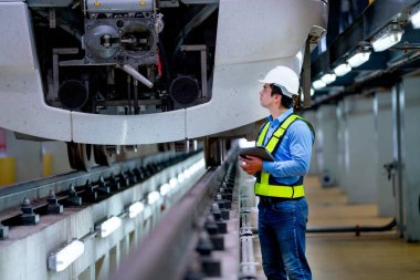 Profesyonel mühendis, fabrika işyerindeki elektrik veya metro bölümünün ön kısmını kontrol ve kontrol et..