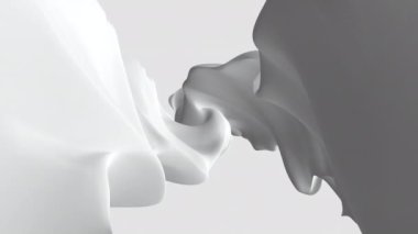Beyaz Sütlü Soyut Dalgalı Dalgalı Akışkan Hareket Arkaplanı. Yüksek kalite 4k görüntü