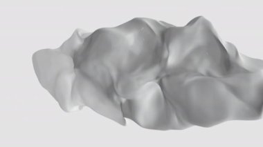 Beyaz Sütlü Soyut Dalgalı Dalgalı Akışkan Hareket Arkaplanı. Yüksek kalite 4k görüntü