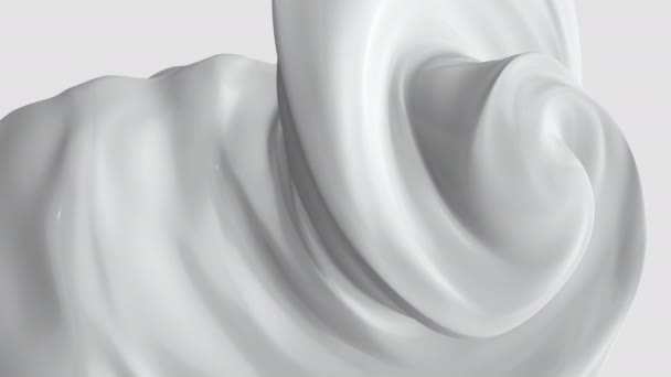 White Milky Abstract Smooth Favy Flowing Fluid Motion Tło Wysokiej — Wideo stockowe