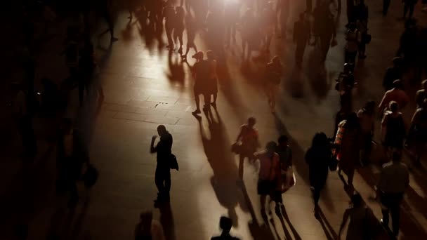 Толпы Пешеходов Пересекают Городскую Дорогу Мегаполисе Высококачественные Кадры — стоковое видео