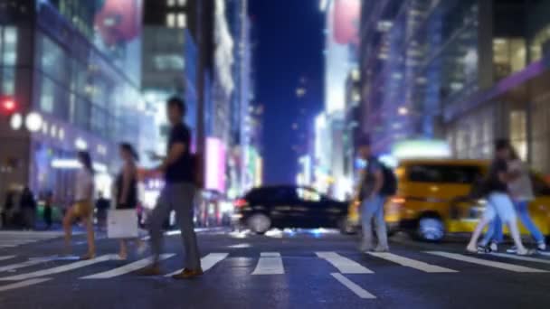 Gyalogosok Tömegei Metropoliszban Kelnek Városi Úton Kiváló Minőségű Felvételek — Stock videók