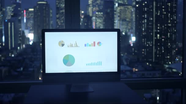 Corporate Finance Business Diagram Computer Screen Bakgrund Högkvalitativ Film — Stockvideo