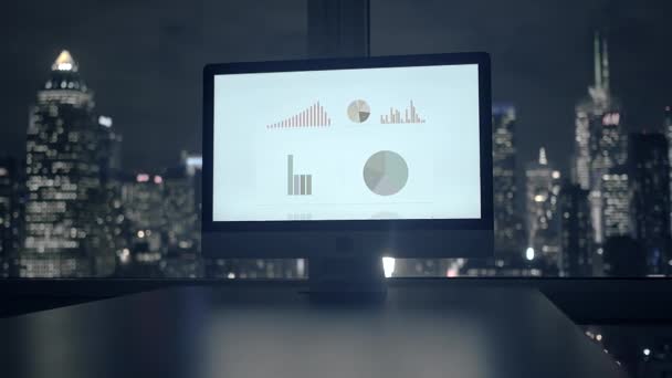 Corporate Finance Business Diagram Computer Screen Bakgrund Högkvalitativ Film — Stockvideo