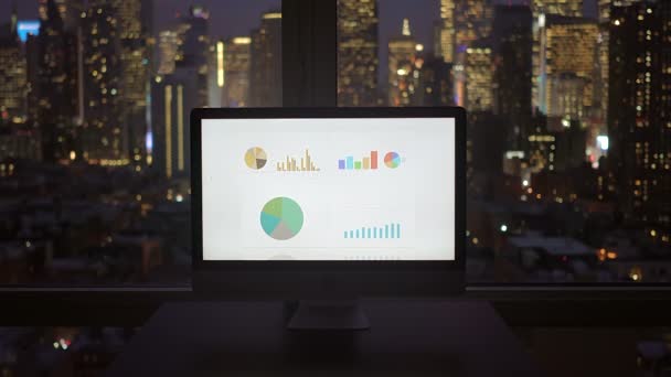 Corporate Finance Business Chart Computerbildschirm Hintergrund Hochwertiges Filmmaterial — Stockvideo