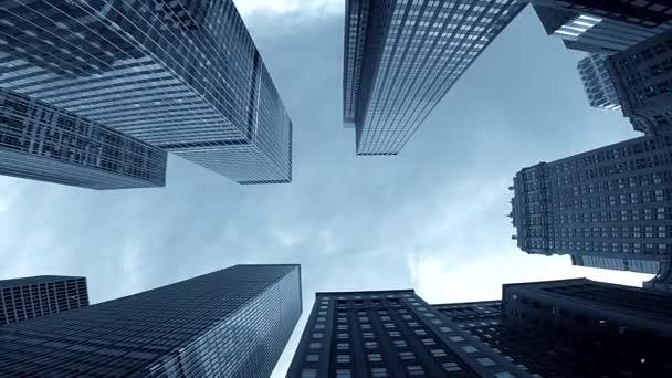 Kentsel Metropol Yüksek Binalarının Şehir Manzarası — Stok video