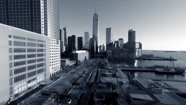 Vista Cityscape Edifícios Urbanos Elevação Metrópole — Vídeo de Stock