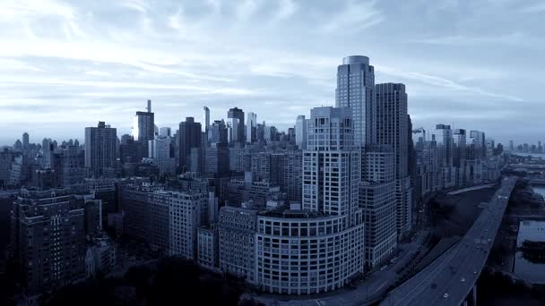 Vista Cityscape Edifícios Urbanos Elevação Metrópole — Vídeo de Stock