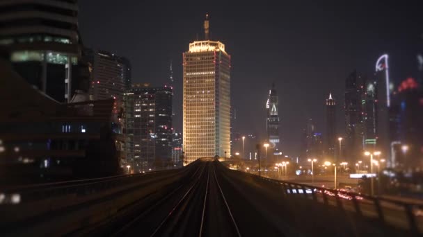 Modern Cityscape Skyline Pov Tren Görünümü Yüksek Kalite Görüntü — Stok video