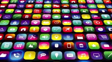 Akıllı Telefon Görüntüleme Yazılım Uygulaması Simgeleri Uygulama Arkaplanı. Yüksek kalite 4k görüntü