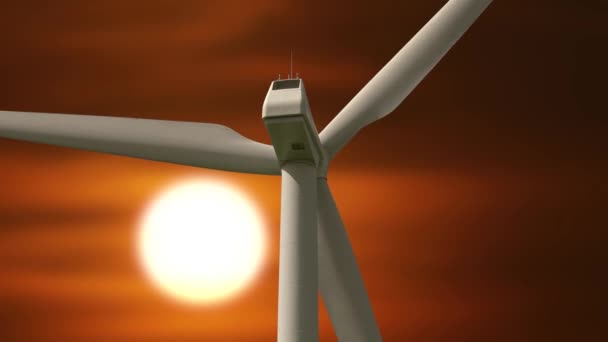 Turbina Eólica Produzindo Energia Renovável Sustentável Imagens Alta Qualidade — Vídeo de Stock