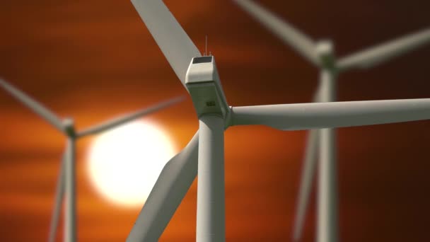 Rüzgar Türbini Yenilenebilir Sürdürülebilir Enerji Gücü Üretiyor Yüksek Kalite Görüntü — Stok video