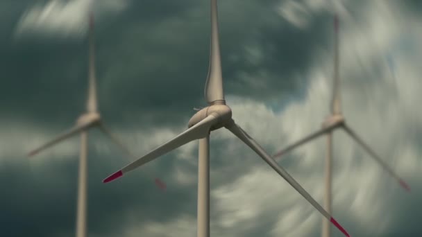 Ветряная Турбина Производящая Возобновляемые Источники Энергии Высококачественные Кадры — стоковое видео