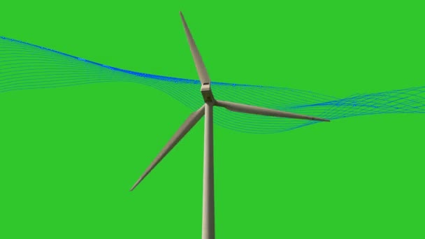 Turbina Eólica Que Produce Energía Renovable Sostenible Imágenes Alta Calidad — Vídeos de Stock