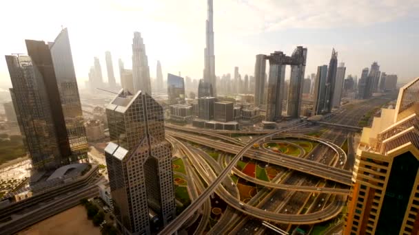 Modern Futurisztikus Város Látképének Időeltolódása Kiváló Minőségű Felvételek — Stock videók
