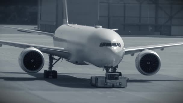 Aereo Commerciale Jet Aereo Atterraggio Aeroporto Dopo Viaggio Volo Filmati — Video Stock