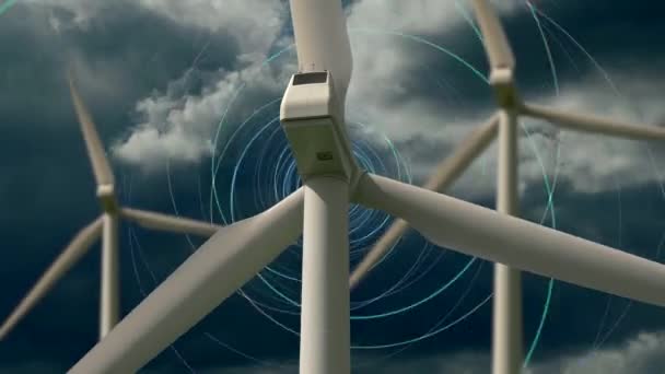 風力タービンは 再生可能な持続可能なエネルギーパワーを生産しています 高品質の4K映像 — ストック動画
