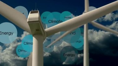 Rüzgar Türbini Yenilenebilir Sürdürülebilir Enerji Gücü üretiyor. Yüksek kalite 4k görüntü