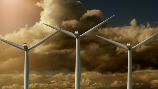 风力涡轮机生产可再生能源 高质量的4K镜头 — 图库视频影像