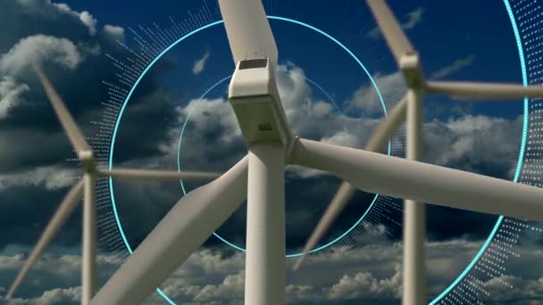 Szélturbinák Megújuló Fenntartható Energiát Termelnek Kiváló Minőségű Felvételek — Stock videók
