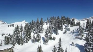 SnowMountain Peak Doğa Tepesi 'nin sinematik insansız hava görüntüsü. Yüksek kalite 4k görüntü