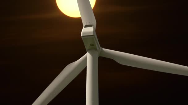 Turbina Eolica Che Produce Energia Rinnovabile Sostenibile Filmati Alta Qualità — Video Stock