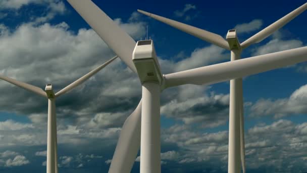 Klimafreundliche Kohlenstofffreie Ökostrom Windenergie Hochwertiges Filmmaterial — Stockvideo