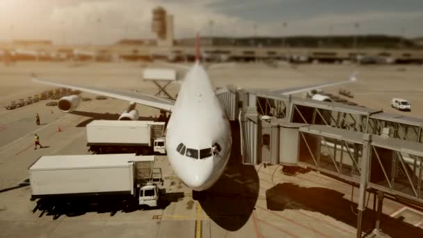 Avião Companhia Aérea Avation Transporte Viagem Business Airport Background Imagens — Vídeo de Stock