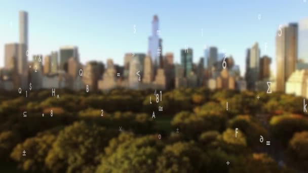 Smart City Connected Wireless Artificial Intelligence Cloud Computing Inglés Imágenes — Vídeo de stock