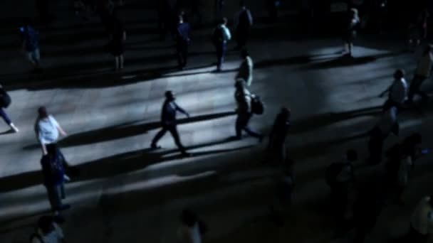 Толпы Пешеходов Воюющих Городском Деловом Районе Час Пик Высококачественные Кадры — стоковое видео