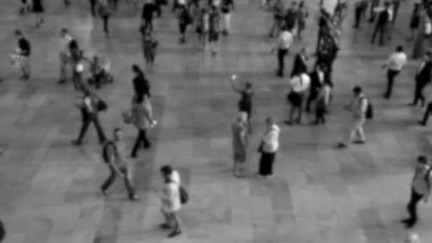 Drukte Van Voetgangers Pendelen City Business District Bij Rush Hour — Stockvideo