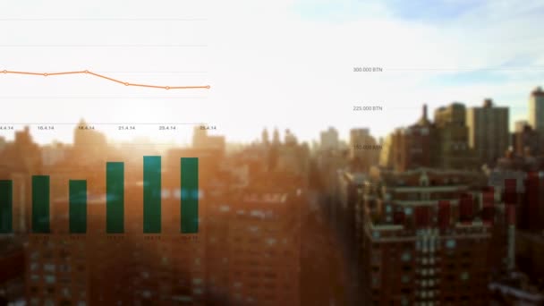 Corporate Business Finance Data Chart Mostrando Lucros Crescimento Econômico Imagens — Vídeo de Stock