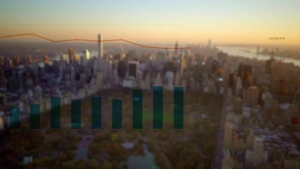 企业财务数据图表显示经济增长盈利 高质量的4K镜头 — 图库视频影像