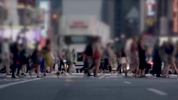 People Walking Crowded Urban Road Traveling Metropolis Images Haute Qualité — Video