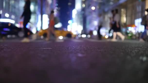 Dav Chodců Dojíždějících City Business District Dopravní Špičce Vysoce Kvalitní — Stock video