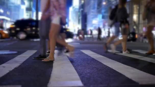 Пішоходів Працюють Переповненій Вулиці Години Пік Високоякісні Кадри — стокове відео