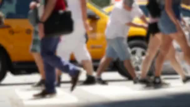 Pedestres Comutar Crowded Street Rush Hour Traffic Imagens Alta Qualidade — Vídeo de Stock