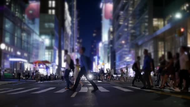 Fußgänger Die Berufsverkehr Auf Überfüllten Straßen Unterwegs Sind Hochwertiges Filmmaterial — Stockvideo