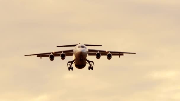 Havacılık Endüstrisi Hava Yolları Havaalanına Inen Uçakların Sahnesi Yüksek Kalite — Stok video