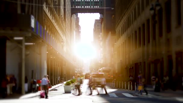 Пешеходы Коммутируют Людной Улице Час Пик Высококачественные Кадры — стоковое видео
