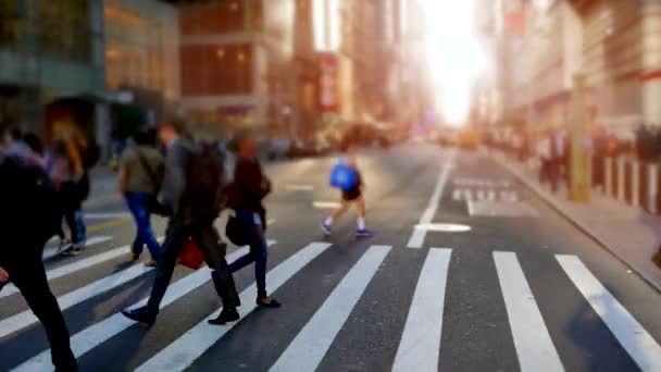 Pedestres Comutar Crowded Street Rush Hour Traffic Imagens Alta Qualidade — Vídeo de Stock