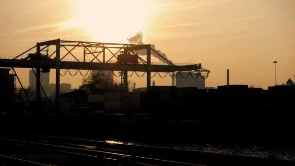 Industrifabrik Koldioxidutsläpp Föroreningar Rök Högkvalitativ Fullhd Film — Stockvideo