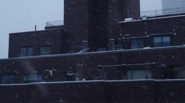 Şehir Şehri Skyline Manzarası 'nda Kış Baharı Havası. Yüksek kalite 4k görüntü