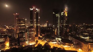 Şirket Finans Ofisi Şehir Merkezi Skyline Dış Görünümü. Yüksek kalite 4k görüntü