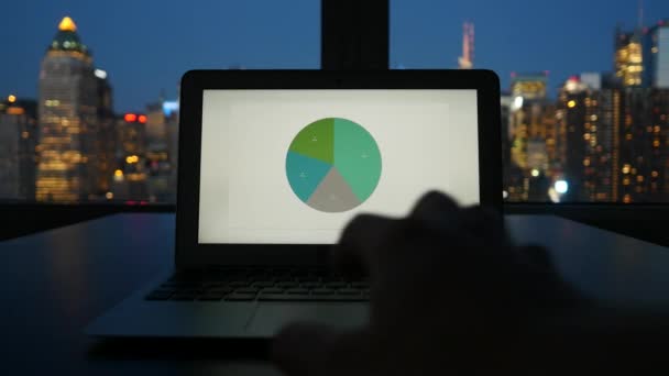 Business Person Werken Aan Laptop Computer Accounting Finance Profits Data — Stockvideo