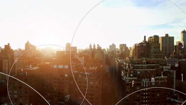 城市建筑数据云网络信息采集 高质量的4K镜头 — 图库视频影像