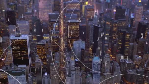 Smart City Connected Wireless Inteligência Artificial Cloud Computing Imagens Alta — Vídeo de Stock