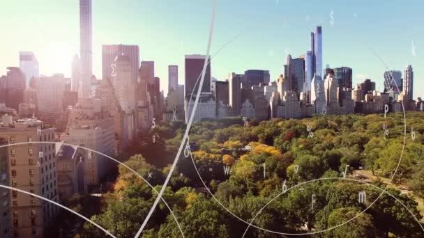 Smart City Connected Wireless Artificial Intelligence Cloud Computing Vysoce Kvalitní — Stock video