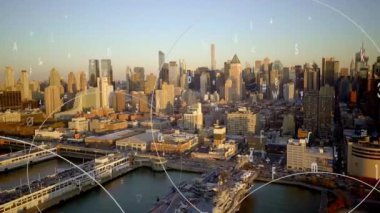 Veri Bulutu Ağı Şehir Binaları hakkında bilgi topluyor. Yüksek kalite 4k görüntü