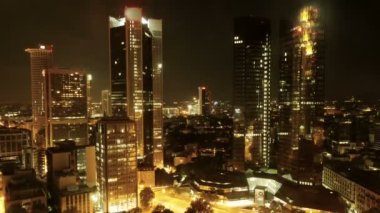 Şirket Finans Ofisi Şehir Merkezi Skyline Dış Görünümü. Yüksek kalite 4k görüntü
